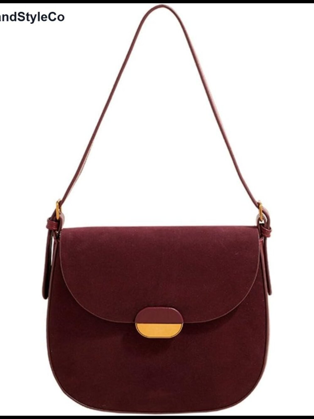 Faux Suede Saddle Satchel Bag with Two Straps Crossbody Shoulder Bag
